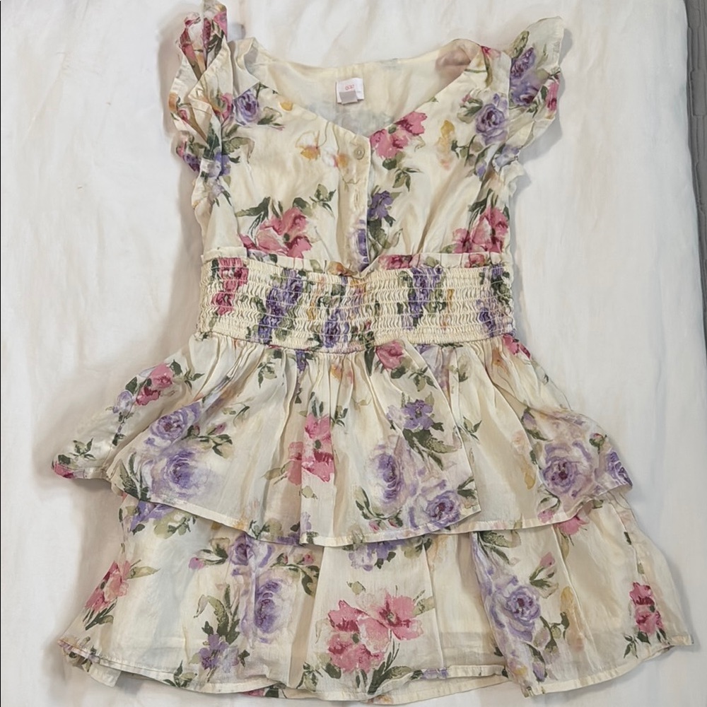 Girls LoveShackFancy Floral Button-Up Dress